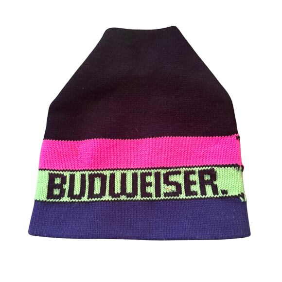 Vtg Official Anheuser-Busch Made in the USA Neon Budweiser Ski Snowboard Hat - Picture 1 of 4